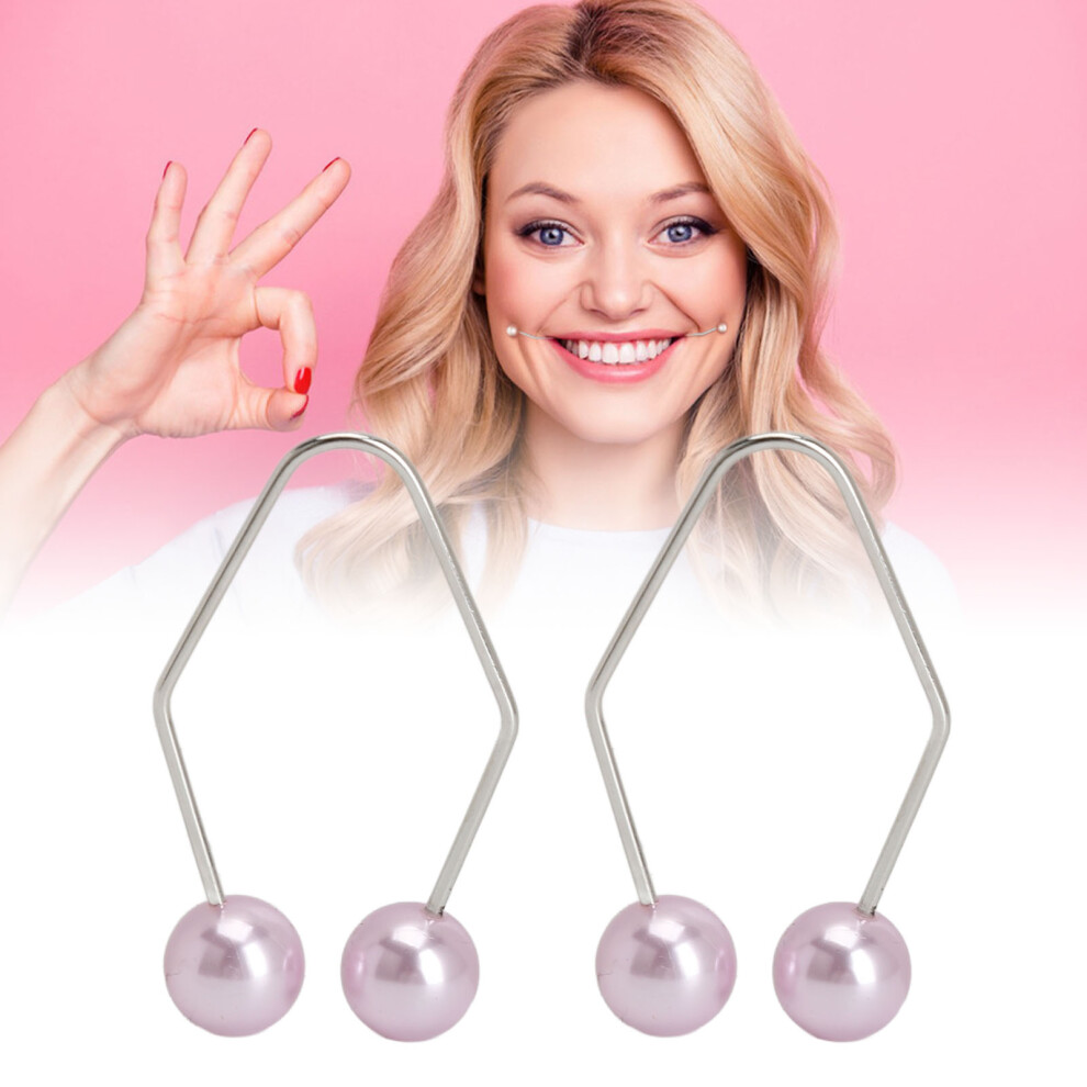 Purple 2 Pairs Dimple Makers For Face Cheeks Muscle Exercise Piercing Free Stainless Steel Easy To Wear Dimple Trainer
