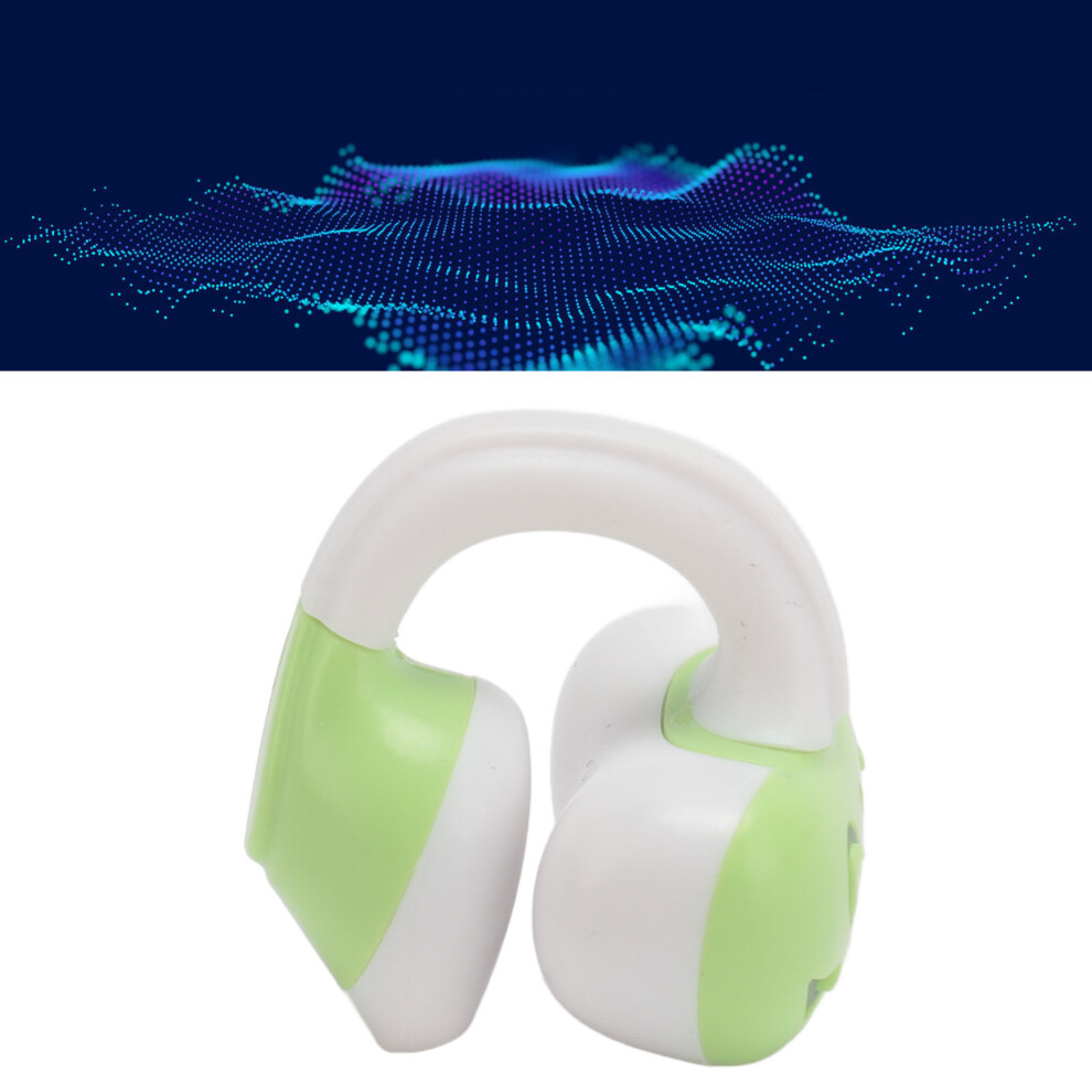 Clip On Bluetooth Headphone Hifi Bone Conduction Rechargeable Ear Clip Wireless Earphone For Sports Workout Grass Green 8771314226210