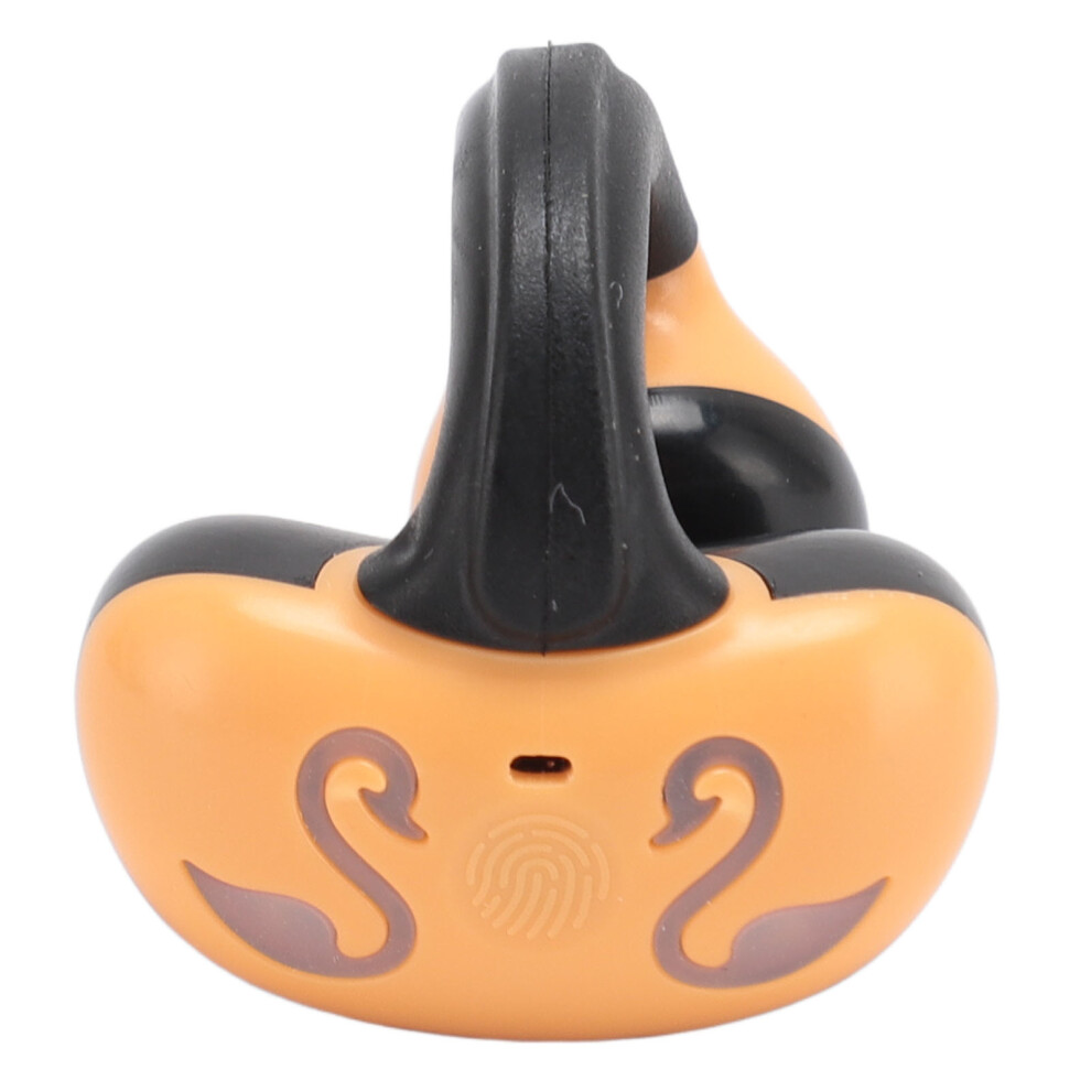 Clip On Bluetooth Headphone Hifi Bone Conduction Rechargeable Ear Clip Wireless Earphone For Sports Workout Black/Orange 4331314226166