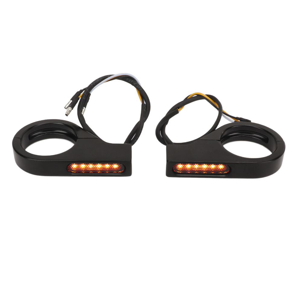 Front Fork Led Turn Signal High Brightness Stability Fork Clamp Indicators S For 41Mm Fork Shell Light/Black 8761314227362