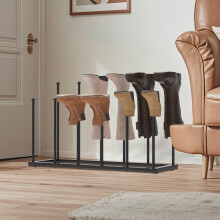 Free Standing Shoe Storage Rack - Holds 6 Pairs of Boots/Shoes, Metal Organiser for Hallway, Entryway & Outdoor Use