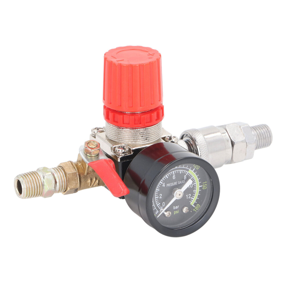 Air Compressor Regulator 0Â180 Psi Pressure Controller 1/4In With Gauge Valve For Control 7891314228944