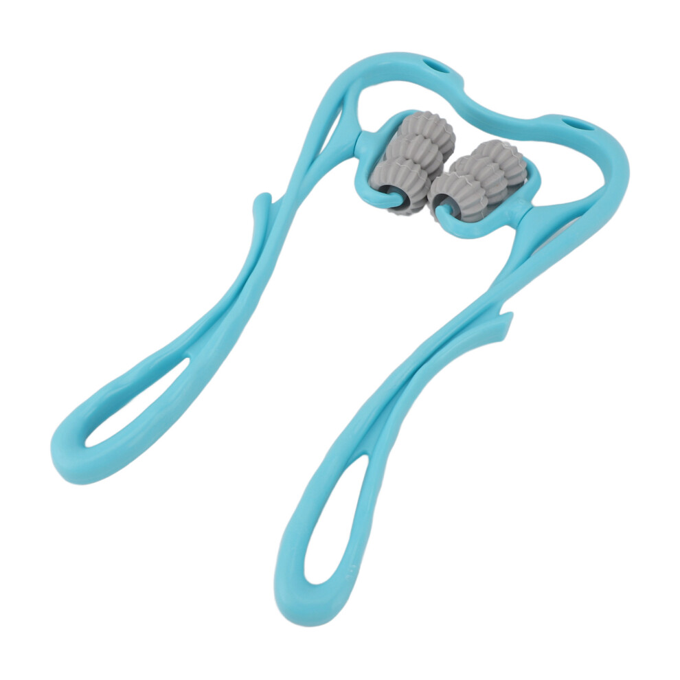 Blue 6 Wheel Neck Massager Manual Cervical Spine Massager Acupoint Pressing Massage Roller Tool For Home Use