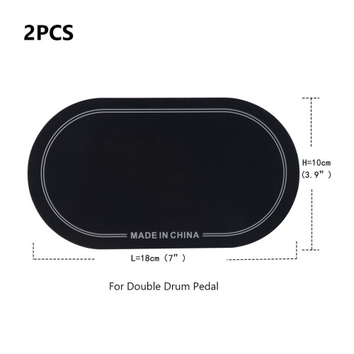2er-Pack Doppelpedal Drumhead-Patch 18x10 cm schwarz 1