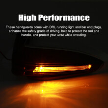 2Pcs Universal Motorcycle Handguard Windproof Handle Protector with DRL and Bar End Plugs For ATV Off Road Motorbike
