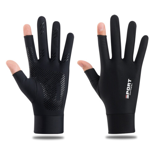 Sonnenschutz-Handschuhe Schwarz L Zwei-Fingerlos 2