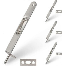 4 Pack Flush Bolt 6 Inch, Heavy Duty Flush Bolt for Double Door, Solid French Door Lock (brushed Satin Nickel)