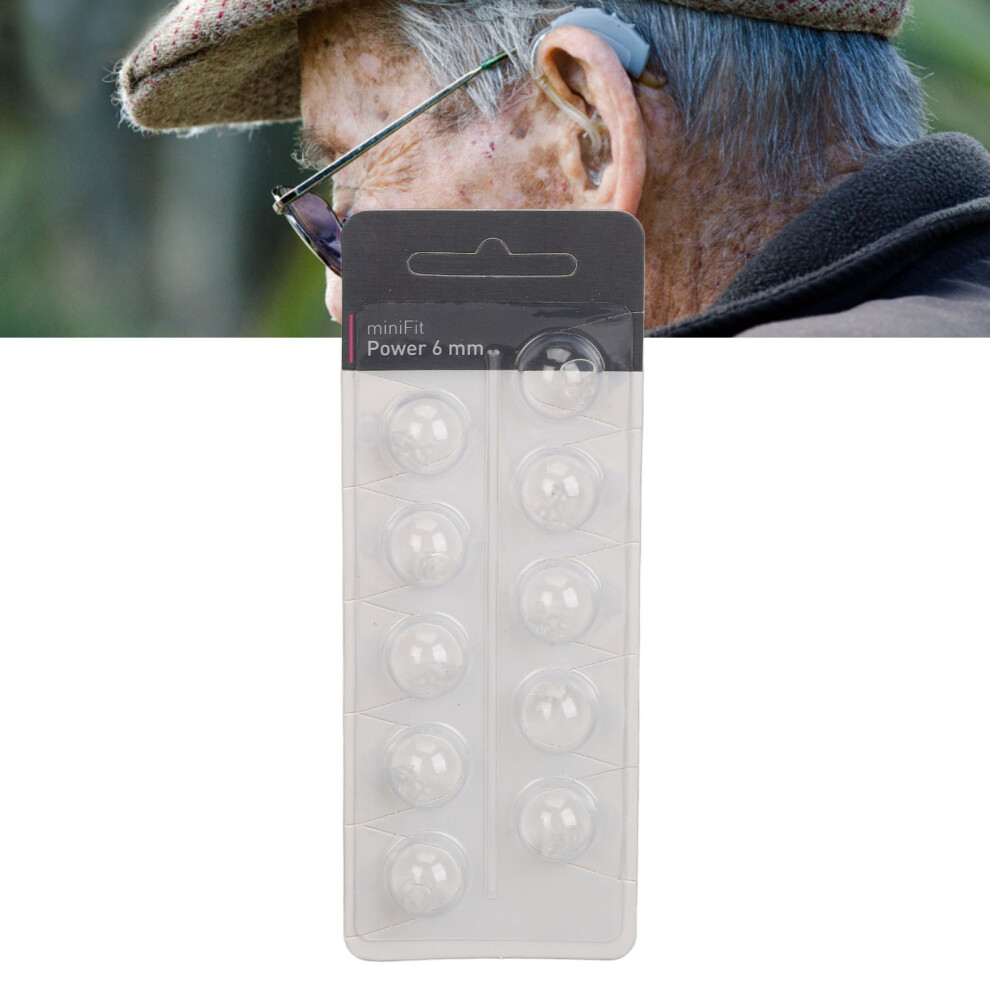10PCS Hearing Ear Tips Higher Transparency Dual Layer Closed Comfortable Anti Static Sound Aid Domes 6mm