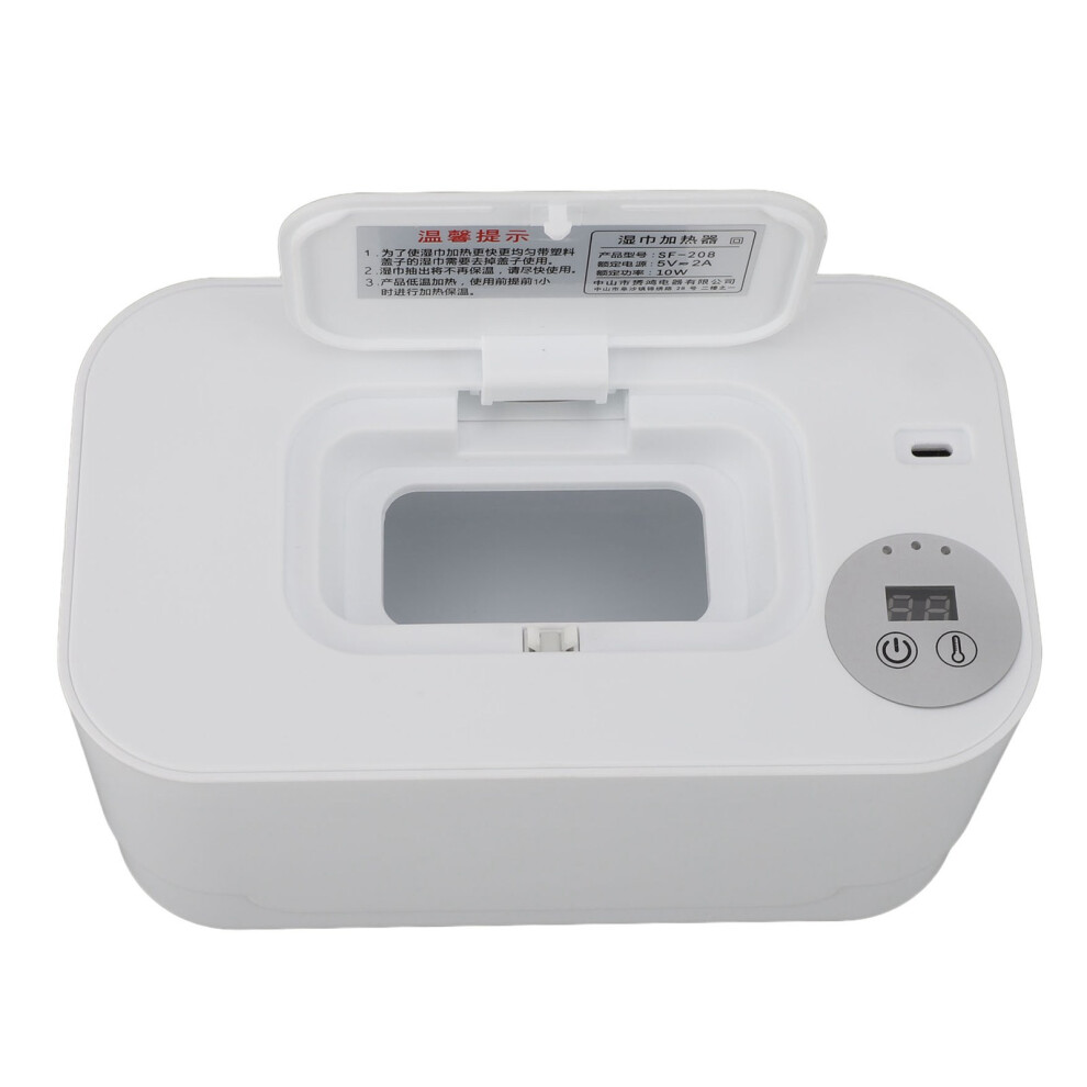 Wipes Warmer With Night Temperature Adjustable Refillable Multifunctional Portable Usb Baby Wipes Holder Dispenser Light/White