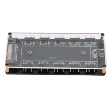 5V 3pin ARGB Hub 10 Way RGB Splitter Hub with Acrylic Case Motherboard Cable Universal RGB Fan Hub 10 Port for Main Board