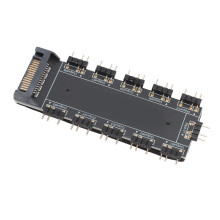 5V 3pin ARGB Hub 10 Way SATA Power Supply Universal RGB Splitter 10 Port Hub with Motherboard Cable for Main Board