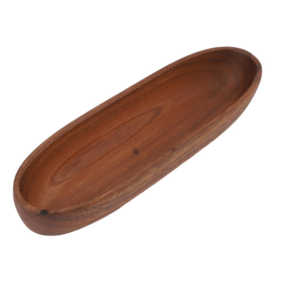 Wooden Salad Bowl Multipurpose Large Capacity Wooden Boat Shaped Bowl for Food Bread Fruits Snack Dessert 30x8.5x4.5cm / 11.8x3.3x1.8in-image-OPC-PHQSYZX-NEW