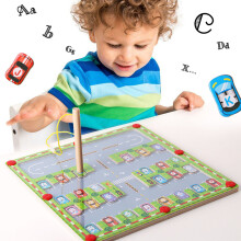 Holzbuchstaben-Matching-Puzzle-Spiel – Bildungs-Magnettafel, 29,8 cm