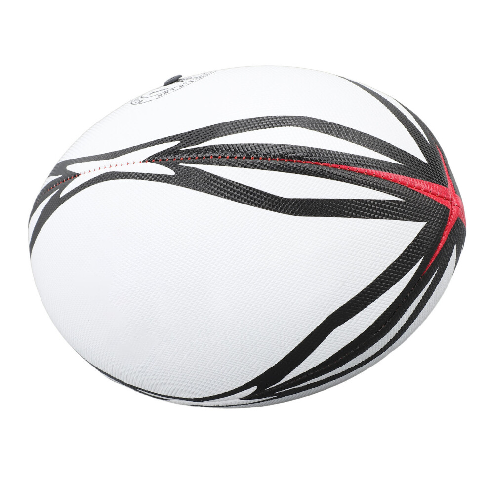 Number 9 Rugby Ball Inflatable Practice Ball High Elasticity PVC Rugby Ball for Match and Daily Training White