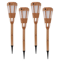 4PCS LED Solar Torch Flame Lights ABS IP42 Waterproof Solar Powered Outdoor Landscape Lighting for Garden Yard Lawn Decor