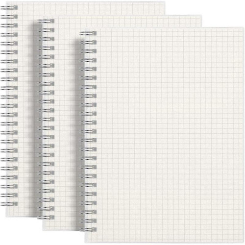3 Pack Healwe Squared Spiral Notebook- A5 Graph Grid Wirebound Journal