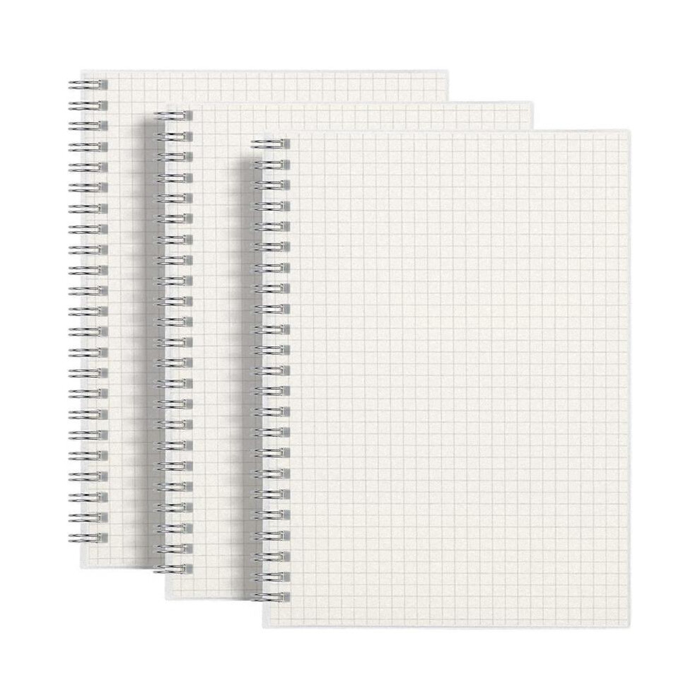 3 Pack Healwe Squared Spiral Notebook- A5 Graph Grid Wirebound Journal