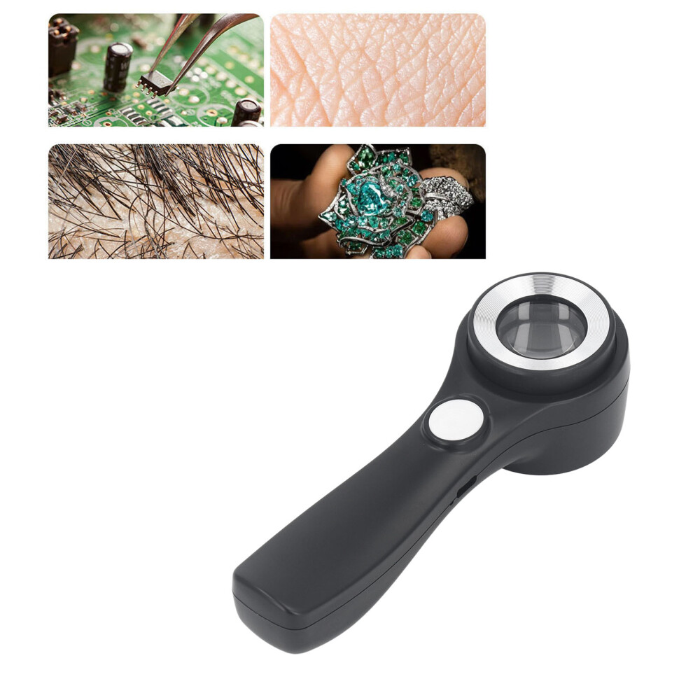 Magnifying Glass Handheld 60X Illuminated Magnifier USB Rechargeable LED Magnifying Glass for Outdoor Exploration Observation