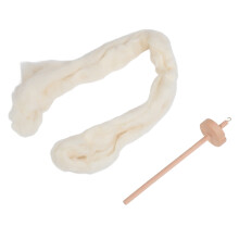 Wooden Drop Spindle Professional DIY Yarn Spinning Kit with Wool Top for Beginners for Sewing Accessories