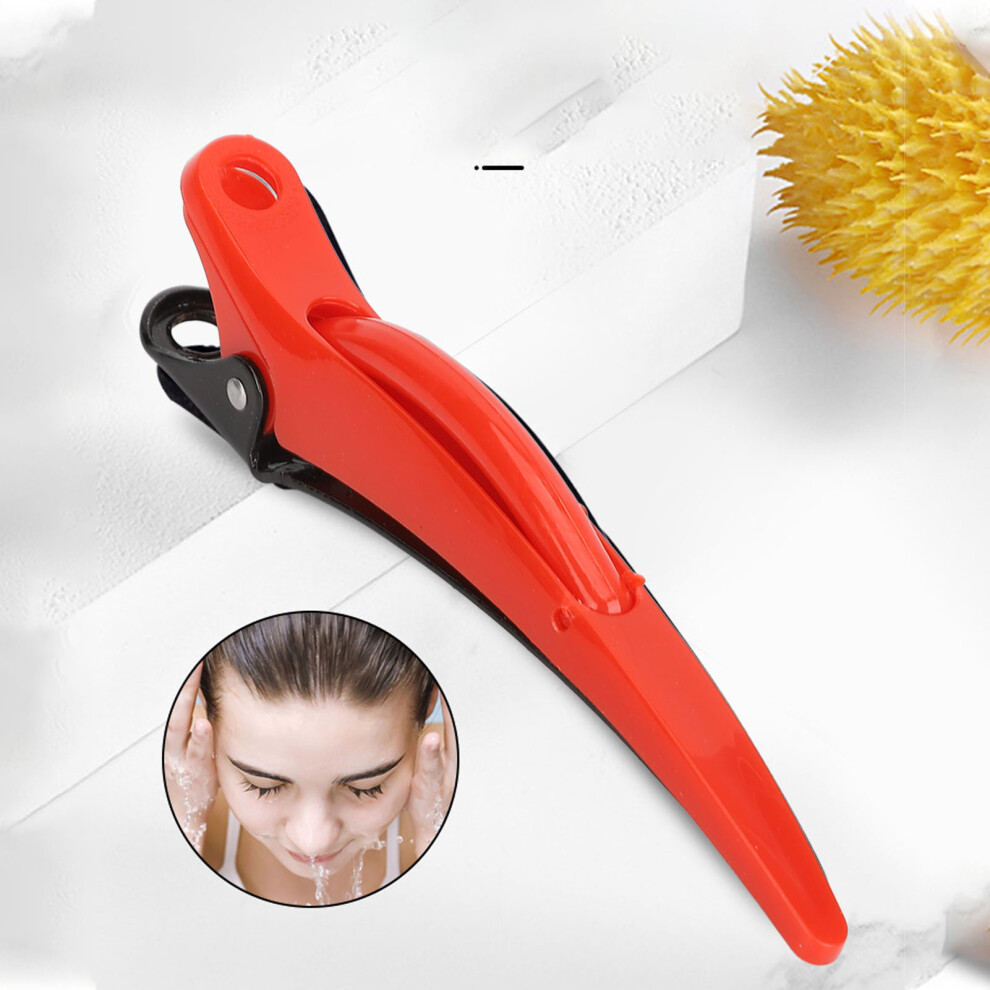 6Pcs Hair Clips for Sectioning Styling Prevent Slip Multifunction Professional Salon Hair Clips for Long Short Hair Red