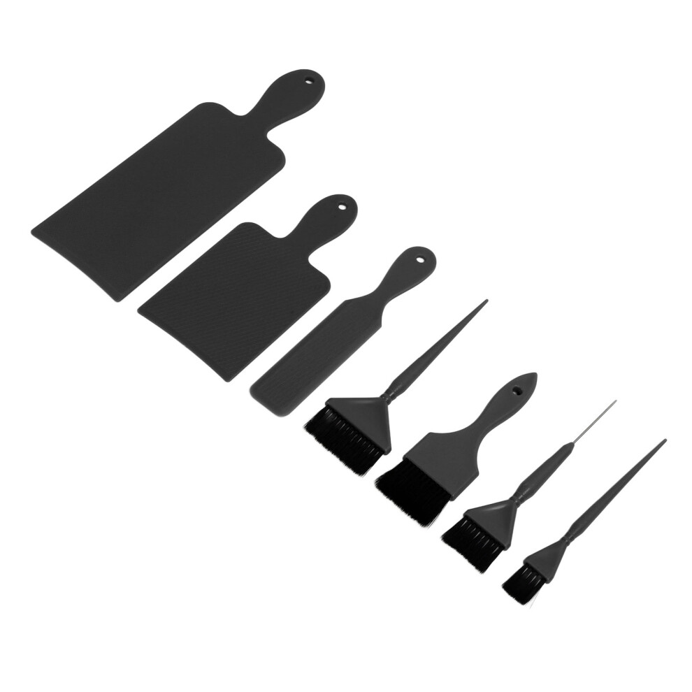 Black 7Pcs Hair Dye Tool Set Balayage Board Coloring Brush Hair Highlighting Paddle Brush Tools Hair Salon