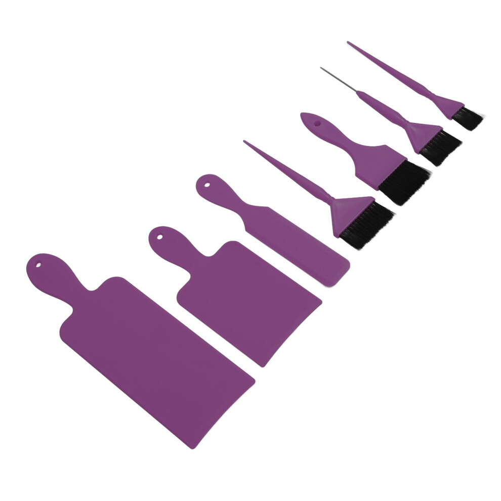 Purple 7Pcs Hair Dye Tool Set Balayage Board Coloring Brush Hair Highlighting Paddle Brush Tools Hair Salon