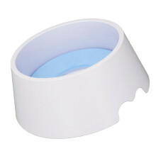 Haustier-Slow-Wasserspender, spritzwassergeschützt, erhöhte Silikonschale für Katzen & Hunde, Hellblau