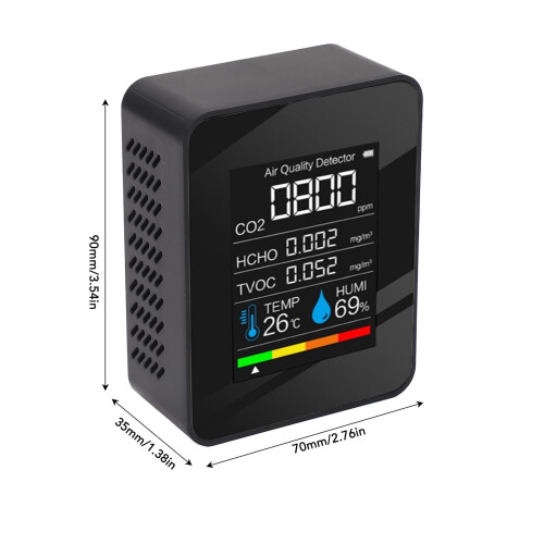 5-in-1 Luftqualitätsmonitor 1200 mAh Farb-LCD 1