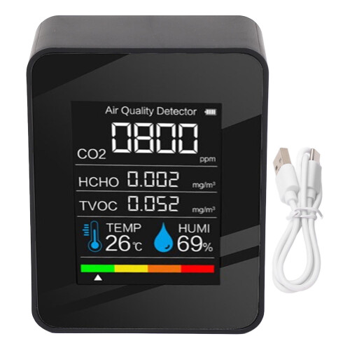 5-in-1 Luftqualitätsmonitor 1200 mAh Farb-LCD 2