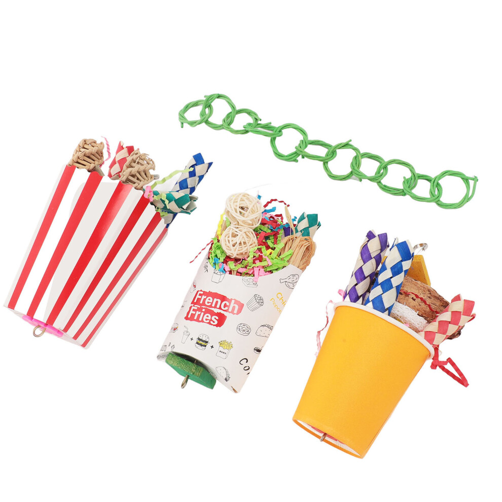Foraging Cup Bird Toy Colorful Interactive Fun Parrot Shredding Toys for Parakeet Cockatiels Budgie Lovebirds