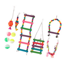 Buntes Wellensittich-Spielzeug 11-Sets hängende Leiter