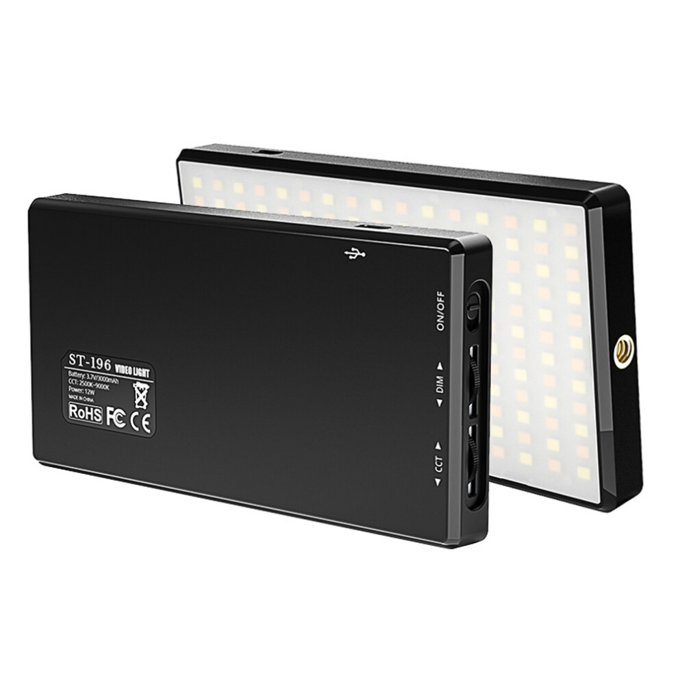 12W Pocket Led Mini Video Lamp Photography 2500K-9000K Color Temperature Cri>95 With 192Pcs Beads With 1/4In Screw Hole For Liv Light 3791314279271