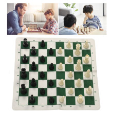 Tragbares Schach/Dame - 24 Stück, 50 cm Grün/Weiß