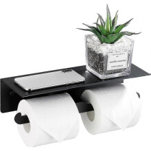 Wall-mounted aluminum toilet paper holder double hygienic roll holder