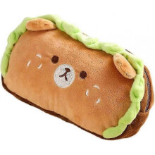Kawaii School Supplies Cartoon Embroidery Pencil Case Plush Burger Multi-functional Large-capacity Pencil Pouch (bear Burger)