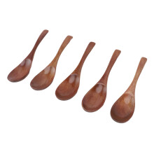 5Pcs Handmade Japanese Style Wooden Soup Spoons 6 Inch Long Wooden Spoons for Coffee Tea Drinks