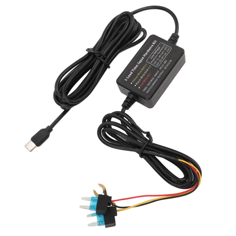 Type C Dash Cam Hard Wire Kit 12Vâ30V To 5V Dash Camera Power Cord For Gps Power Supply Radar Detectors And More 8081314296107