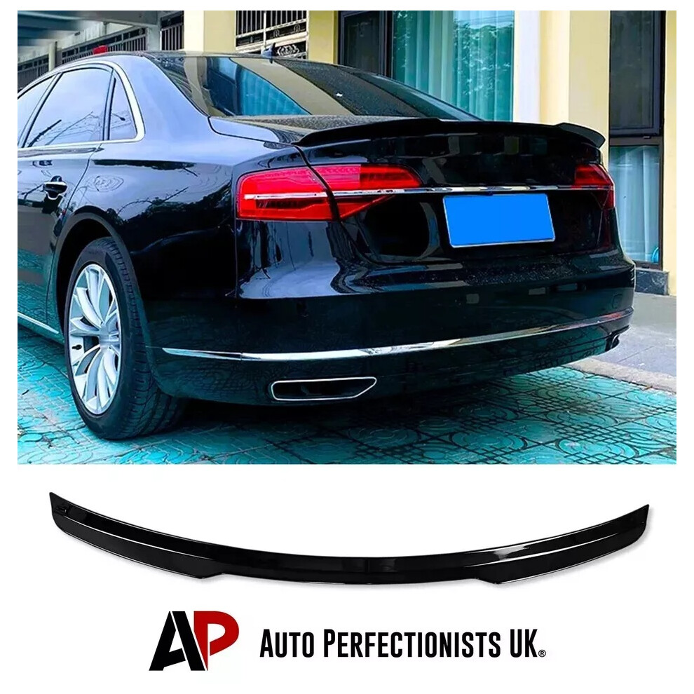 For Audi A8 S8 D4 Rear M4 Style Boot Trunk Lip Spoiler Wing 2009-2017 Black 5061072664946
