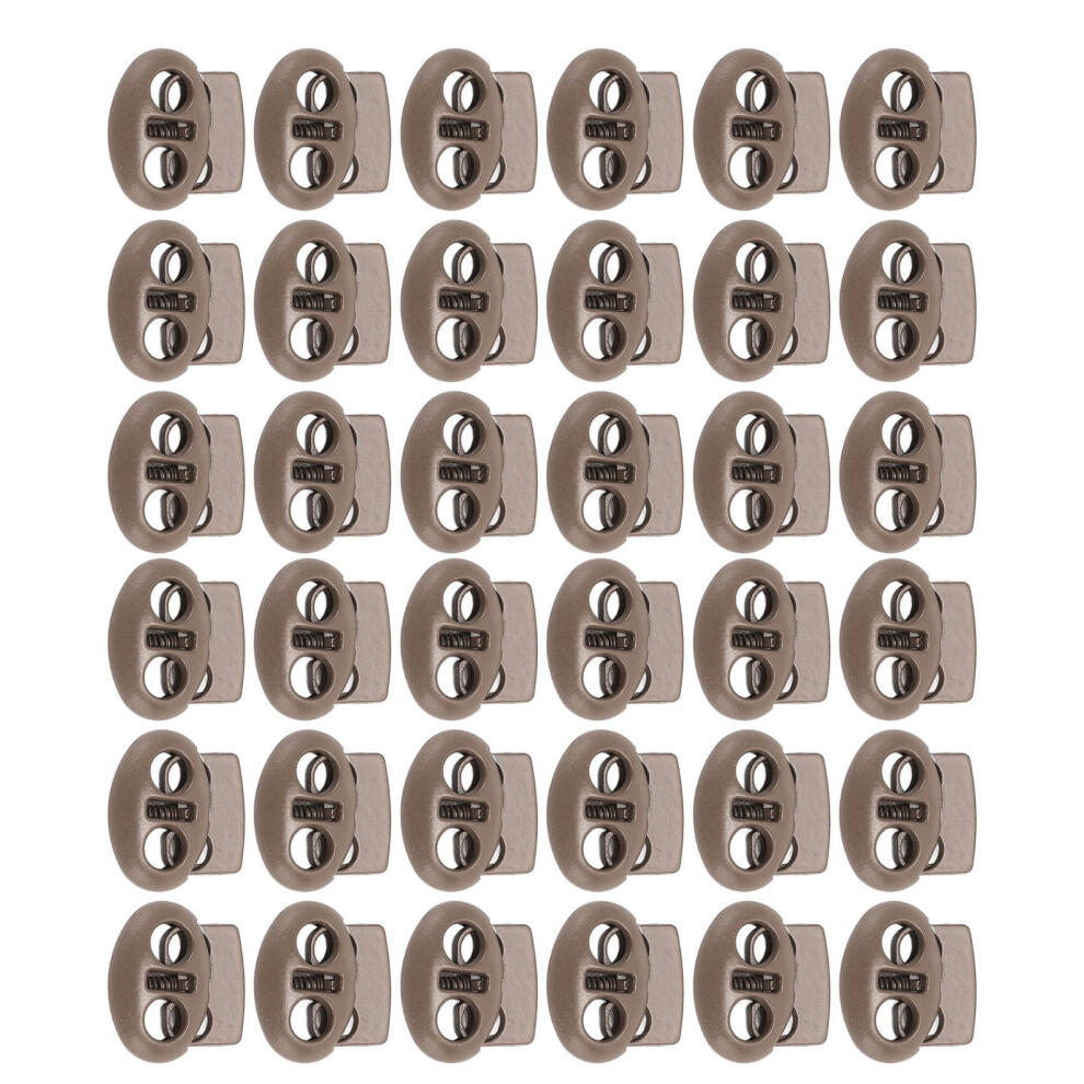 30Pcs Metal Cord Locks Double Hole Zinc Alloy Durable Light Multi Purpose Cord Stopper For Drawstring Backpack Tent Lace Khaki 8141314300676