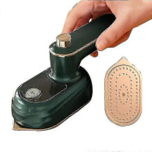 (Green) Mini Steam Iron For Rapid Heating, Travel Iron Mini With Steam, Iron Steamer Garment Foldable Rotatable Handheld Iron Steam