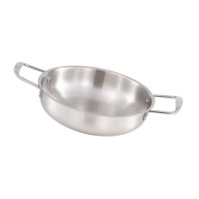 Korean Ramen Cooking Pot with Handle Stainless Steel Fast Heating Convenient Noodle Pot for Soup Small Hot Pot 20cm/7.9in (Original Color)