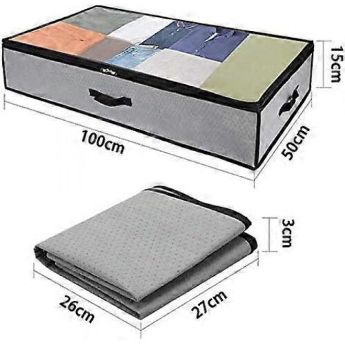 Under Bed Storage Bag 3-Pack, Large Non-Woven Foldable Under Bed Storage 1