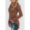 (L) Womens Long Sleeve Henley Shirts Button Down V Neck Loose Fit Solid Workout Basic Casual S-2XL 3