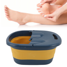 Faltbarer PP-Silikon-Fußbadewannen-Behälter – 30x39 cm, Gelb, Akupunktur-Massage