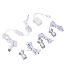 Mini-LED-Spotlight 5V USB 1-3-stufig dimmbar Silber Warmweiß