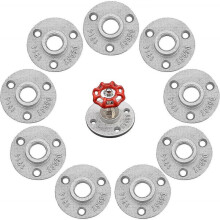 10 Pcs Wall Floor Flange Malleable Pipe Flanges Threaded Holes Threaded Flange