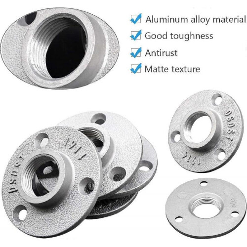 10 Pcs Wall Floor Flange Malleable Pipe Flanges Threaded Holes Threaded Flange 2