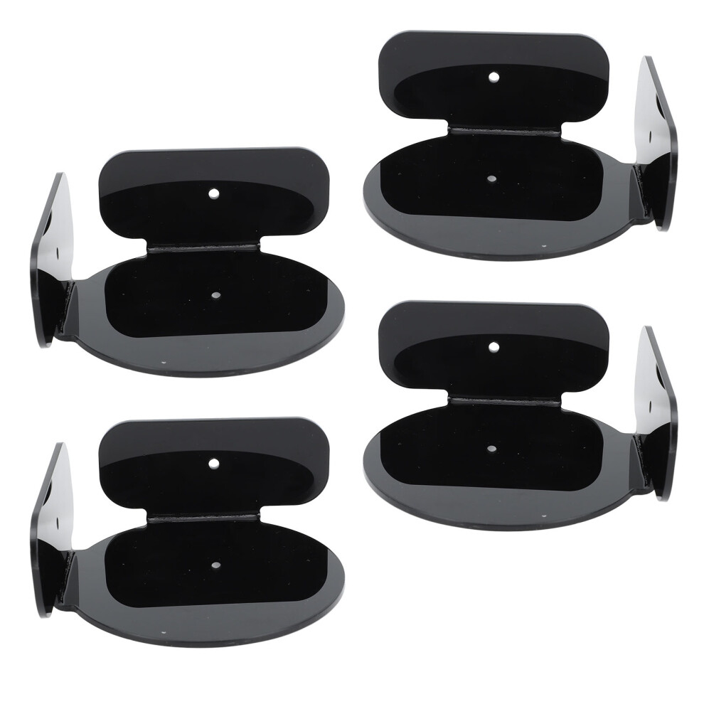 4Pcs Mini Circular Corner Shelf Space Saving Universal Wall Mount Floating Corner Shelf For Security Camera Baby Monitor Speaker Black 4671314310763