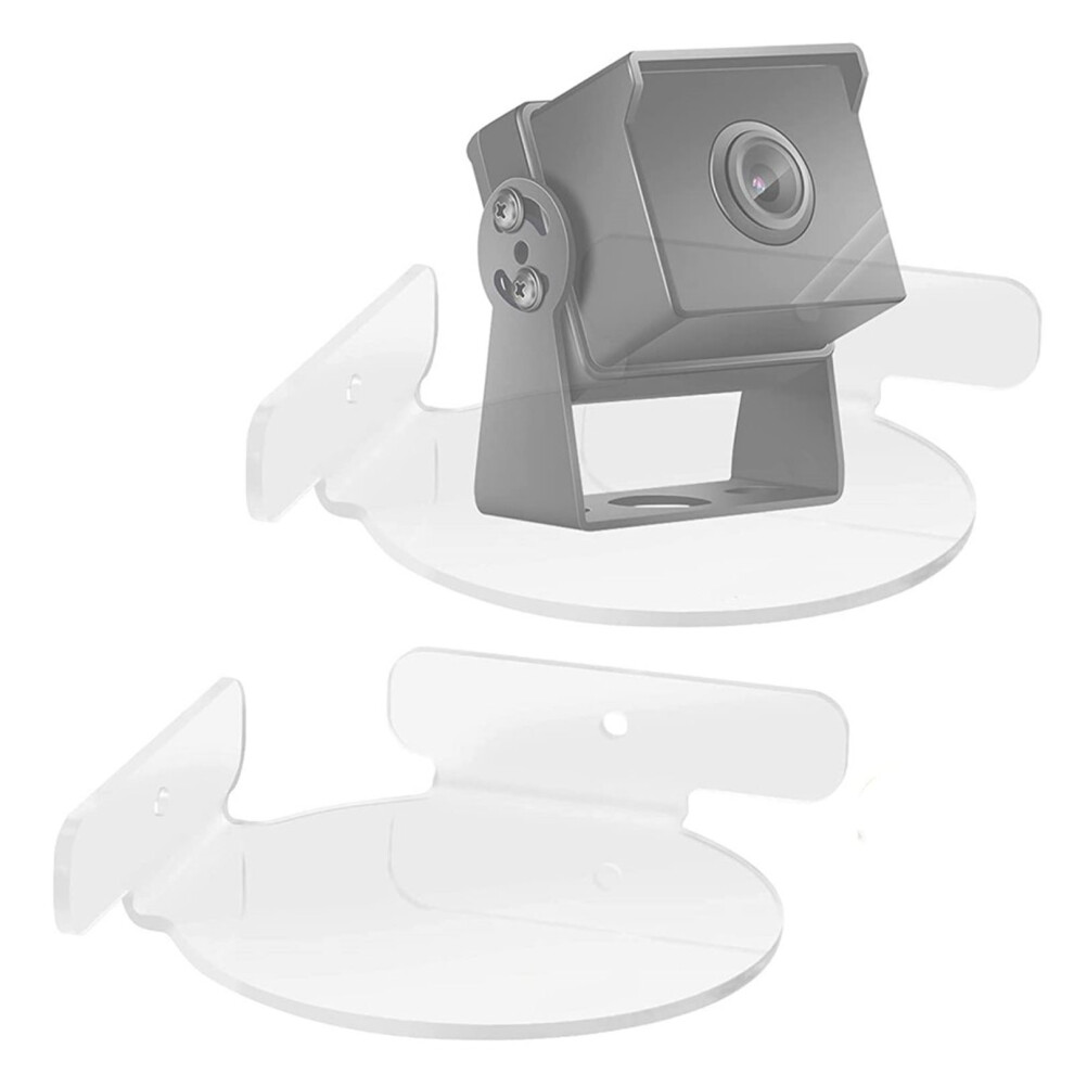 4Pcs Mini Circular Corner Shelf Space Saving Universal Wall Mount Floating Corner Shelf For Security Camera Baby Monitor Speaker Transparen 8471314310758