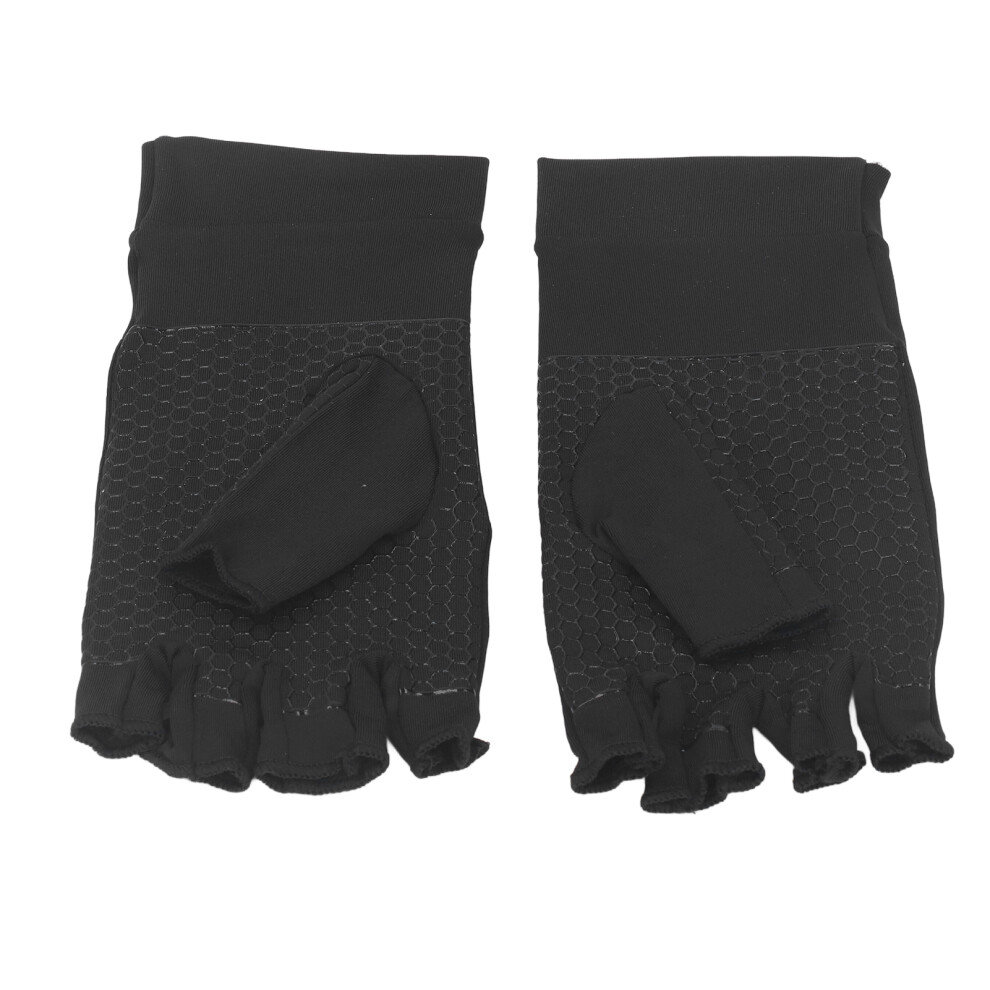 2pcs Fingerless Compression Gloves Copper Fibre Soft Highly Elastic Non Slip Honeycomb Silicone Hand Support Wrist Glove for Carpal Tunnel